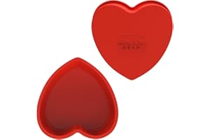 SILIVO Silicone Heart Shaped Cake Tin, Set of 2 Love Heart Cake Tin 8 inch, Heart Cake Mould 21 cm Diameter, Nonstick Heart Baking Tins