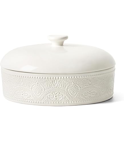 FE Ceramic Tortilla Warmer,Lace Emboss 8.8 Inch Tortilla Holder