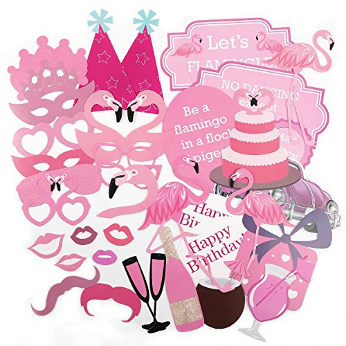 31tlg. Flamingo Foto Verkleidung Photo Booth Props Maske Baby Hochzeit Party Geburtstag Fotorequisiten Fotoautomaten Partymitbring - 2