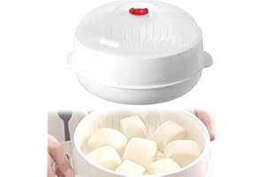 NATWO Microwave Oven Steamer, 2025 Upgraded Multifunctional Microwave Heating and Thermal Insulation Steamer Utensils, Kitchen Cooking Steamers for Cooking Food and Vegetables (White 1 Layer)