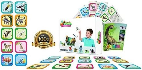 AR Animal - 100 pcs Premium Quality Flashcards, which you can bring to life with our Free App. This modern game combines images, sounds, storytelling, quiz game and latest technology to allow interaction with a creature and even taking and sharing photos. 100 animals divided into 5 categories Dinosaurs, Land Animals, Birds, Sea Animals and Insects