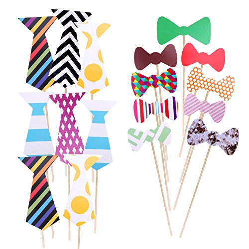confronta il prezzo Foonii 76 pcs photo booth props Accessori fai da te colorati occhiali baffi labbra farfallino cappelli su bastoni per matrimonio partito Natale compleanno miglior prezzo