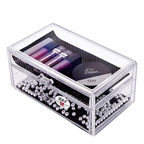 HBF klar Acryl Make Up Organizer Kosmetik Lippenstift-Halter Nail Aufbewahrung Blattohrringe Fall - 5