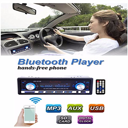AUDEW Auto Radio Coche Bluetooth Est&eacute;reo In-Dash AUX USB SD Reproductor Audio MP3