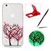 Produktbild iPhone 6S Plus Hülle Silikon TPU Ultradünn Case,iPhone 6 Plus Einzigartig [Nacht Leuchtend] Fluoreszieren Im Dunkeln Lichtdurchlässig Weich Gummi Handyhülle Etui Tasche Schutzhülle,Herzzer Anti Kratzer Flexibel Soft Rückseite Schutz Hülle Bumper Case Cover Shell für iPhone 6 Plus/6S Plus 5.5 inch + 1 x Frei Rot Handy Halterung Ständer + 1 x Frei Weinrot Stylus Stift Touch Pen - Herz Baum