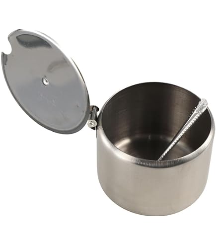 Zuccheriera In Acciaio Inox 18/10 A Forma Di Mela - Con Coperchio E Cucchiaino - 300 Ml - 6