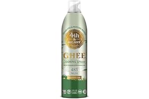 4th & Heart Original Ghee Oil Cooking Spray 5oz Non Stick Blend of Grass-Fed Ghee, Avocado and Grape Seed Oils, Keto, Pasture, Lactose Free, Certified Paleo