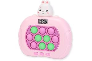 ROUSKY Szybka gra bąbelkowa dla dzieci i dorosłych, mini-ręczna szybka gra push, łagodzenie stresu, zabawka dla chłopców, dziewcząt, nastolatków (ekran wyświetlacza-królik), ME-001, ZIELONY