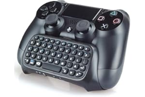 Numskull Sony PlayStation 4 Bluetooth Wireless Mini Keyboard Gadget, Wireless Bluetooth Chat Pad with Voice Chat Speaker for PS4 DualShock 4 Controller