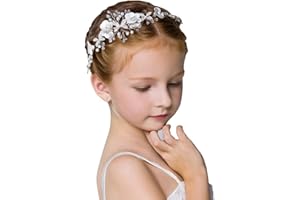 IYOU Princesse Blanche Fleur Couvre-Chef Robe De Cheveux De Perle Cristal De Mariée Accessoires De Cheveux De Mariage Pour Les Filles