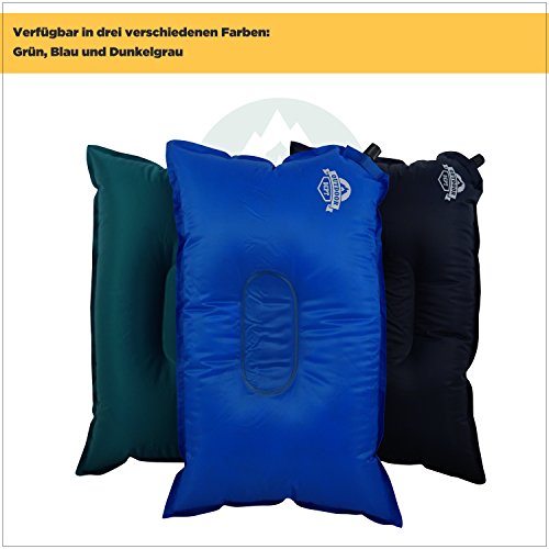 Reisekissen, Campingkissen, selbstaufblasbares Kissen mit regulierbarem Härtegrad. Auch aufblasbar, zum Camping, Outdoor Flugzeug oder Reise. Das perfekte Kopfkissen für unterwegs. Mit Reparaturset. - 6