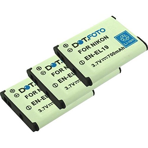 3 x Dot Foto Batterie de qualit pour Nikon EN-EL19 - 3 7v 700mAh - garantie de 2 ans - Nikon COOLPIX A100 A300 S32 S33 S100 S2500 S2550 S2600 S2700 S2750 S2800 S2900 S3100 S3200 S3300 S3400 S3500 S3600 S3700 S4100 S4150 S4200 S4300 S4400 S5200 S5300 S6400 S6500 S6600 S6700 S6800 S6900 S7000 W100 3 x Dot Foto Batterie de qualit pour Nikon EN-EL19 - 3 7v 700mAh - garantie de 2 ans - Nikon COOLPIX A100 A300 S32 S33 S100 S2500 S2550 S2600 S2700 S2750 S2800 S2900 S3100 S3200 S3300 S3400 S3500 S3600 S3700 S4100 S4150 S4200 S4300 S4400 S5200 S5300 S6400 S6500 S6600 S6700 S6800 S6900 S7000 W100