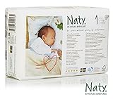 Naty by Nature Babycare Newborn ECO Nappies - Size 1, 4 x Packs of 26 (104 Nappies)