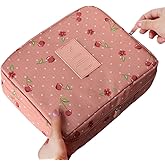 Ecoform Waterproof Organizer Travel Cosmetic Makeup Bag Pink Cherry Pattern