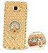 Produktbild ISENPENK für Samsung Galaxy A3(2016)/A3(2016) Duos/A310F Hülle,Ultra Slim TPU Silikon Transparent Durchsichtig,Bling Glänzend Glitzer Strass Crystal Kristall Diamant Schutzhülle Muster Diamant-Gitter Handy Hülle Back Cover Phone Protective Case Tasche[Gold Linie,Sky Blau Pfau]