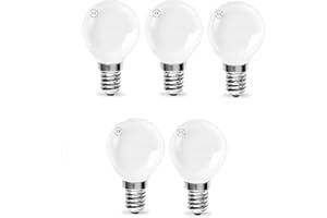 AcornSolution 40W 240V Classic Mini Globes Pearl Round Light Bulbs E14 Small Screw Golf Ball Incandescent Lamps (5 Pack) [Energy Class E]