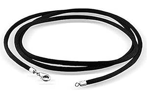 GENERIC Black Silk Cord Chain Necklace With Sterling Silver Clasp Bling Jewelry Black Silk Cord Chain Necklacewith Clasp Silver Plated Durable and Attractive