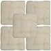 Produktbild PROHEIM 5er Set Outdoor Stuhl-Kissen 40 x 40 x 8 cm wasserabweisendes Sitz-Kissen mit Fleckenschutz Stark Gepolstertes Weichstuhl-Kissen für Indoor und Outdoor, Farbe:Beige