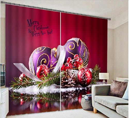 GYMNLJY 3D stereo Digital printing fabrics blue purple Polyester Art curtains Blackout Window Drapes , 1 , wide 2.03x high 2.41