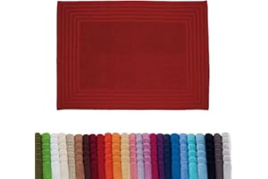 B BARCELOHOGAR Alfombra Baño Rizo - Alfombrilla de Ducha Casa - Tapete para Salir de la Ducha o Bañera de Secado Rapido - Alfombra para Baño o Cocina - Multifuncional 100% Algodon 50 x 70 cm. Color: Granate