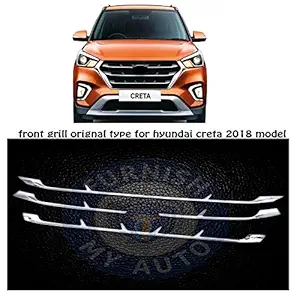 OnWheel Bonate Chrome Plated Grill Compatible with Creta 2018 Car Chrome Accessories
