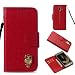 Produktbild Samsung J2 PRO 2018 Hülle,Alfort Samsung J2 PRO 2018 Schutzhülle, Simulations-Retro-Ledertasche Flip Wallet Lederhülle Elegant Design Premium PU Leder Hohe Qualität Tasche Case Cover Kasten Abdeckung Wallet für Samsung J2 PRO 2018 Smartphone Funktion Standfunktion Unterstützte Telefone und Magnetverschluss ( Rot )