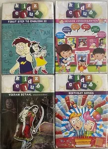 Kidz Club (Senior Kindergarten / Vikram Betaal (Hindi & English) / Birthday Songs / First Step To English Vol 2) 4 DVD SET + 2 FREE DVD