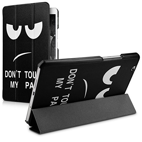 kwmobile Hülle für Huawei MediaPad M3 8.4 – Smart Cover Case Tablet Schutzhülle Kunstleder – Ultra Slim Tabletcase Don’t touch my Pad Design Weiß Schwarz - 5