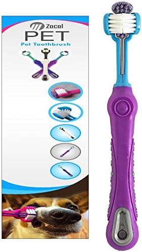 Pet Dog Toothbrush, Triple Head Brush To Clean The Whole Tooth In The Same Brush Motion - Suitable For Medium and Large Size Dogs