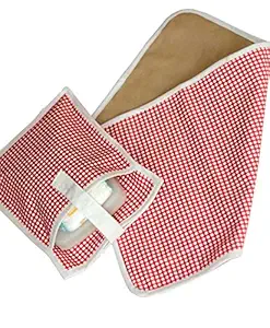 Kadambaby Diaper Changing Travel Mat and Case, Dots, Pink/White