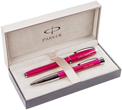 Personalised Gifts - PARKER PEN &amp; FOUNTAIN PEN URBAN with stylish gift box - Laser Engraved FREE with your text or name, Ideal Anniversary, Christmas, Wedding, Birthday or Gift Idea, Gifts for men, Gifts for woman - Cool Magenta