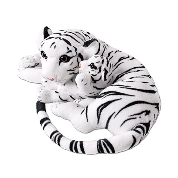 Te Trend Peluche Tigre Tigre Bebe Peluche 16cm Tumbado Blanco Juguetes Blandos Bebe