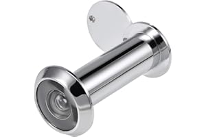 sourcing map Mirilla de latón con visor de puerta de 200 grados para puertas de 55-90 mm, acabado en cromo pulido