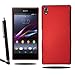 Produktbild Stylisches Slim Dünne Hartschale Armour Cover für Sony Xperia Z3 + Plus (2015) 13,2 cm + Displayschutzfolie + Stylus rot