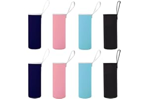 Liwein Housse Bouteille Neoprène,8 pièces Housse de Isotherme Protection Bouteilles d'eau Sac Isotherme pour Escalade Course à Pied Cyclisme Activités de Plein Air Noir Bleu Rose Marine