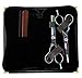 CANDURE®- Professional 5.5" Hairdressing Barber Salon Scissors, Thinning Scissors set , Multi Zebra with Gold Screw Plus Brown Presentation Case