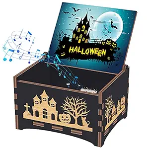 Halloween Party Gifts for Women/Kids/Girls/Boys/Toddler/Adults - The Nightmare Before Christmas Classic Music Box - Halloween Clockwork Vintage Musical Box, Plays This is Halloween - Wooden