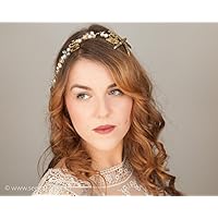 Seestern Braut Haarschmuck Gold Perlen