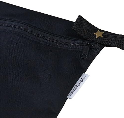 Windelmanufaktur Wet Bag - washable, breathable, reuseable and waterproof zipper bag - Made in Germany (large, Black)