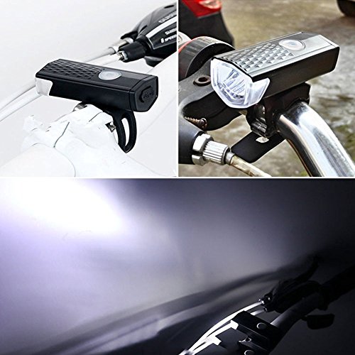 Fahrrad Vorderes Licht, OUTOWIN 300 Lumen LED Fahrradlicht USB Wiederaufladbare Fahrradlampe Scheinwerfer (3 Licht-modi/Breit Strahl Winkel) - 7