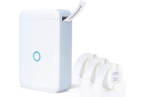 Vetbuosa D110 Label Maker Mini, Portable Bluetooth Label Maker Machine with 3 Roll Tapes, Compact Handheld Thermal Label Printer Small Size, for Android and IOS