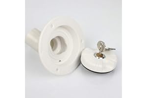 TONGDEJING Capuchon de remplissage d'eau avec verrou de gravité, entrée d'eau de caravane, entrée de remplissage frais, col de bateau, avec noyau intérieur en acier inoxydable, pour camping-cars et remorques.
