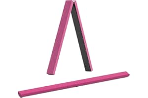 Erreyht Poutre d'équilibre en Cuir - Barre de Gymnastique Violette - 2,1 m - en Faux Daim - Équipement de Gymnastique Pliable pour Anniversaire, Gym, entraînement à la Maison, Sport