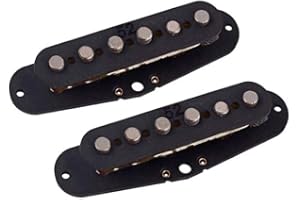 Alnicov Pickup per chitarra vintage a bobina singola da 2 pezzi Pickup per chitarra Alnico 5 da 52 mm per chitarra ST (nero)