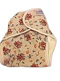 Essential Onesize Wrap Velcro Orange Woodland Flowers - Made in UK