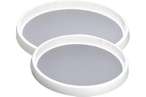 Bedeco Gewürzregal Kühlschrank Drehteller, 2 Stück Küchen Organizer Drehscheibe Gewürzkarussell Dosenregal Rund Tablett für Kühlschrank Küchenschrank Arbeitsplatte Schrank (25cm & 30cm)