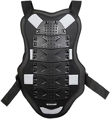SYSI Black UNISEX Body Armour Motocross Motorcycle Mountain Cycling Skating Snowboarding Spine Chest Ribs Elbow Protector Guard Bionic High-Visibility Vests & Jackets/Protective Clothing (Black)