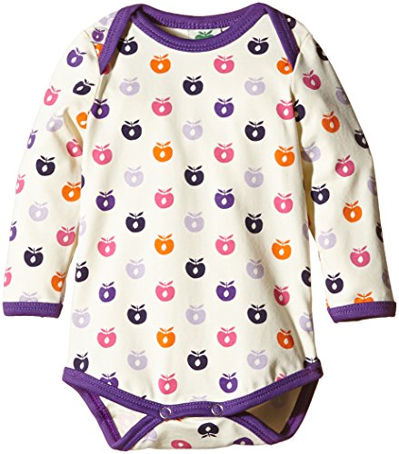 Smafolk Unisex Baby Body Long Sleeve Mini Multi Apples Floral Blouse, Pink, 6-9 Months (Manufacturer Size:74)