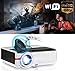 Produktbild PYXZQW Beamer Videoprojektor WiFi Wireless 4200 Luminous LED Max 200"HD Heimkino-Unterstützung 1080p HDMI USB VGA AV iOS Android Miracast Airplay Eingebauter 10W Lautsprecher