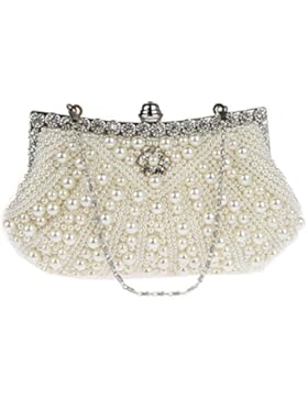 KAXIDY Damen Vintage Samen-Perlen Abendtasche Hochzeit Bead-hand-knit Abschlussball & Party-Abend Handtasche